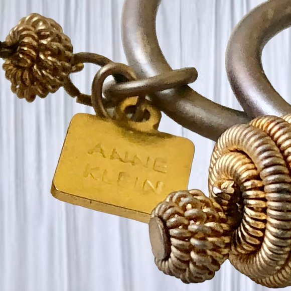 Anne Klein Vintage Gold Tone Beaded Necklace Toggle Clasp - Picture 6 of 9